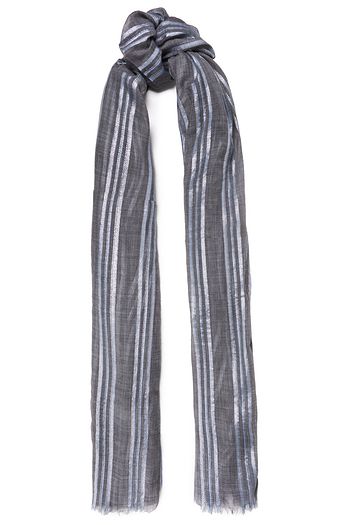 BRUNELLO CUCINELLI Schal aus Gaze aus einer Kaschmirmischung mit Metallic-Effekt und Streifen
