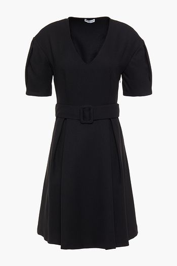 CLAUDIE PIERLOT Belted pleated crepe mini dress