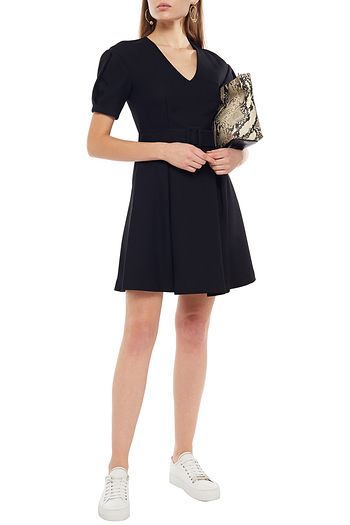 CLAUDIE PIERLOT Belted pleated crepe mini dress