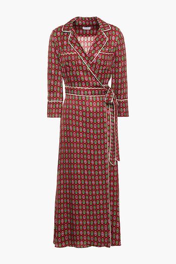 CLAUDIE PIERLOT Printed satin-twill midi wrap dress
