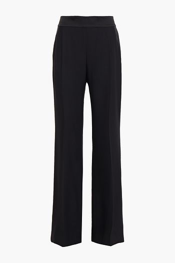 ALBERTA FERRETTI Satin-trimmed crepe wide-leg pants