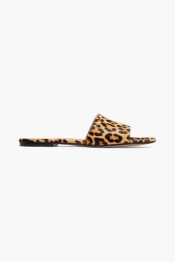 GIANVITO ROSSI Pantoletten aus Kalbshaar mit Leopardenprint