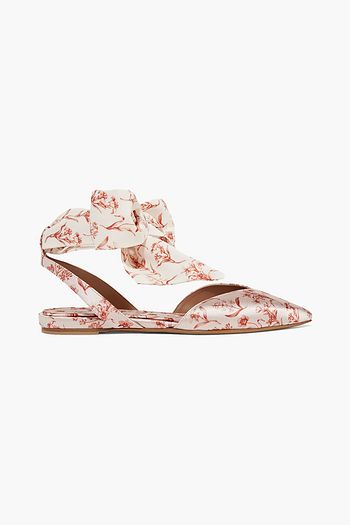 TABITHA SIMMONS + Johanna Ortiz Vera printed silk-satin and crepe de chine point-toe flats