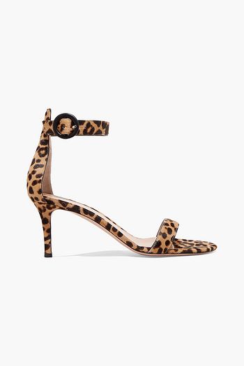 GIANVITO ROSSI Portofino 70 Sandalen aus Kalbshaar mit Leopardenprint