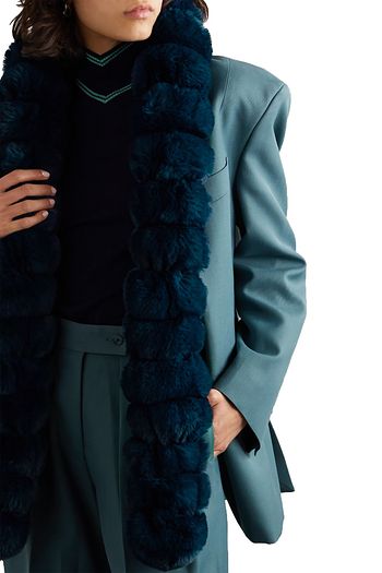 EMMA BREWIN Quilted faux fur scarf