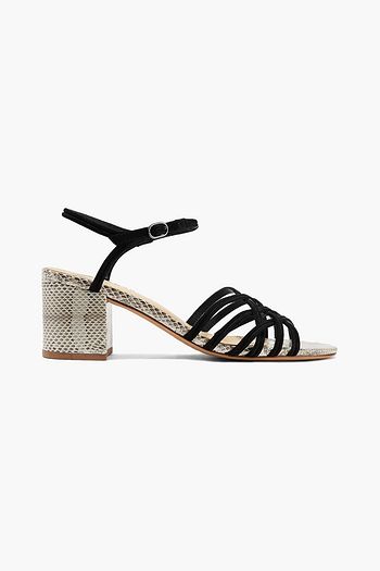 ALEXANDRE BIRMAN Berthe suede and watersnake sandals