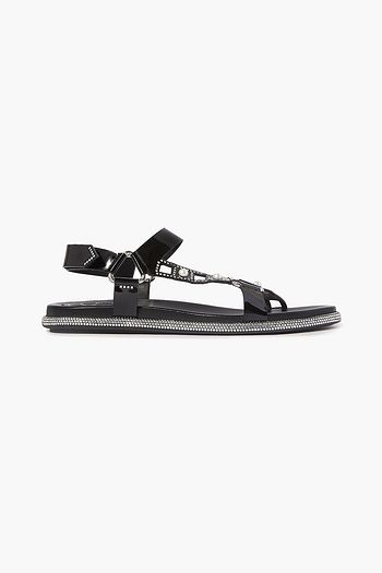 RENE' CAOVILLA Embellished patent-leather sandals