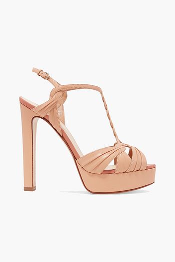 FRANCESCO RUSSO Leather platform sandals