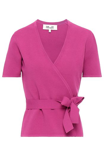 DIANE VON FURSTENBERG Mirella stretch-knit wrap top