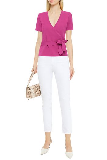 DIANE VON FURSTENBERG Mirella stretch-knit wrap top