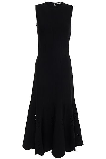 ALEXANDER MCQUEEN Fluted stretch-knit midi dress