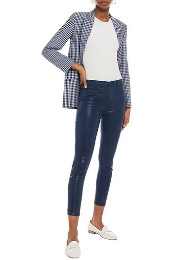 J BRAND Coated high-rise skinny jeans