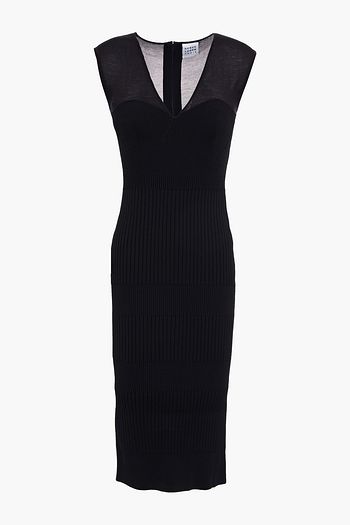 HERVÉ LÉGER Ribbed-knit midi dress