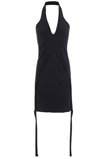 RICK OWENS Cotton-blend jersey halterneck mini dress