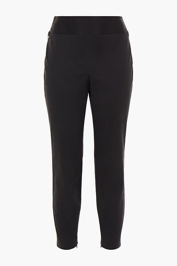 ALEXANDER MCQUEEN Lace-up cotton-blend gabardine slim-leg pants