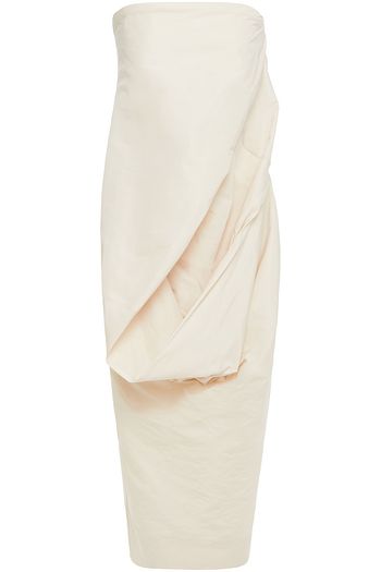 RICK OWENS Strapless draped taffeta dress