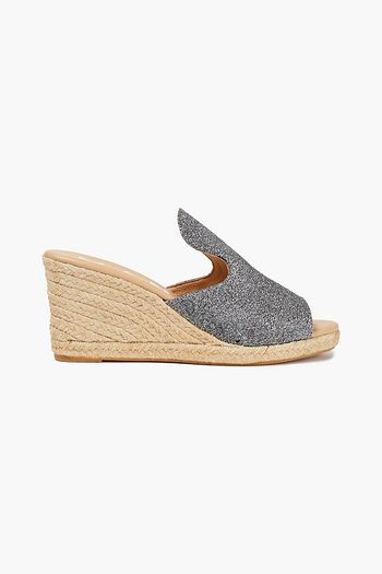 MANEBÍ Hamptons Lurex espadrille wedge mules