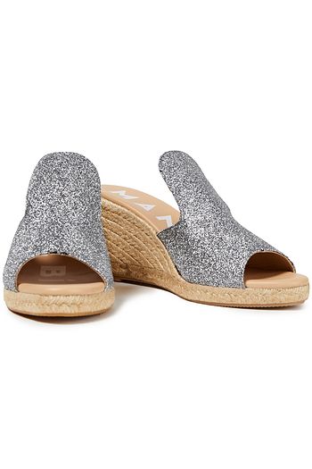 MANEBÍ Hamptons Lurex espadrille wedge mules