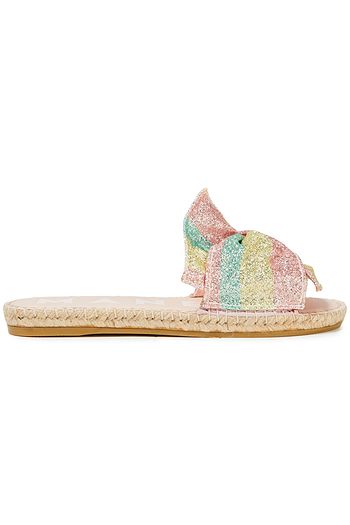 MANEBÍ Miami knotted glittered striped Lurex slides