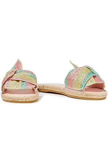 MANEBÍ Miami knotted glittered striped Lurex slides