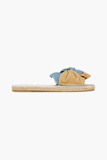 MANEBÍ Hamptons knotted two-tone Lurex slides