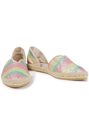 MANEBÍ Hamptons glittered striped Lurex espadrilles