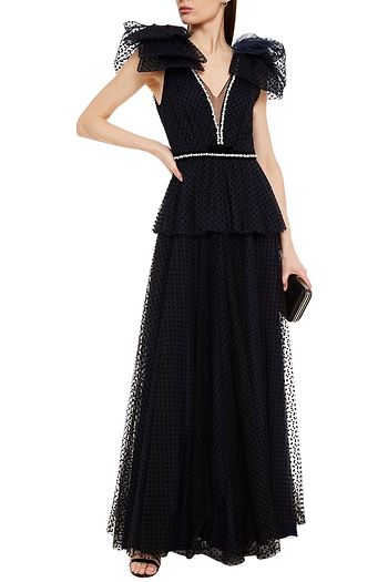 JENNY PACKHAM Embellished flocked tulle gown