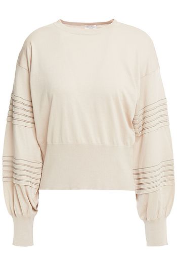 BRUNELLO CUCINELLI Bead-embellished cotton sweater