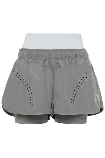 ADIDAS BY STELLA MCCARTNEY Layered perforated shell shorts