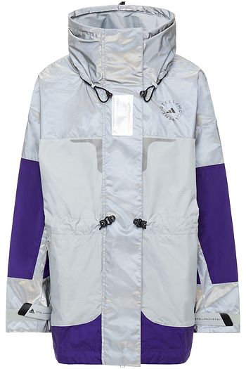 ADIDAS BY STELLA MCCARTNEY Printed color-block shell hooded track jacket