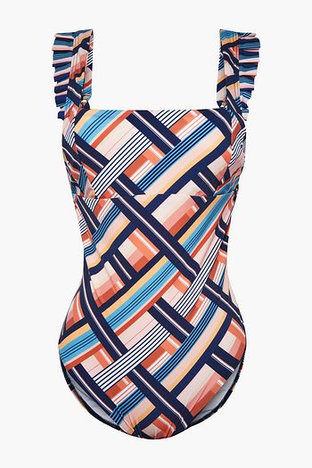 JETS AUSTRALIA BY JESSIKA ALLEN Perspective ruffled printed swimsuit