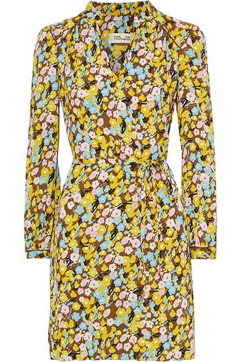 DIANE VON FURSTENBERG Glenda belted floral-print crepe mini dress
