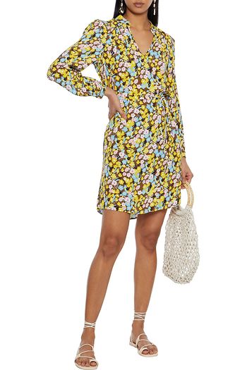 DIANE VON FURSTENBERG Glenda belted floral-print crepe mini dress