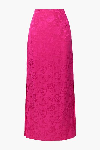 STAUD Saman floral-jacquard maxi skirt