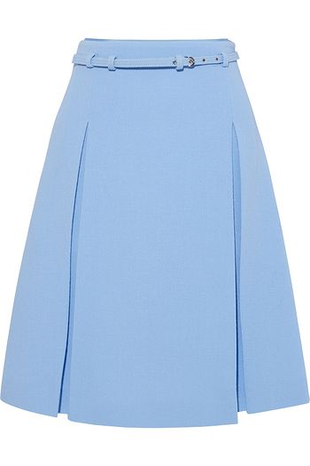 EMILIO PUCCI Belted pleated wool-crepe skirt