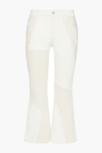 ALEXANDER MCQUEEN Halbhohe Kick-flare-Jeans mit zweifarbigen Einsätzen