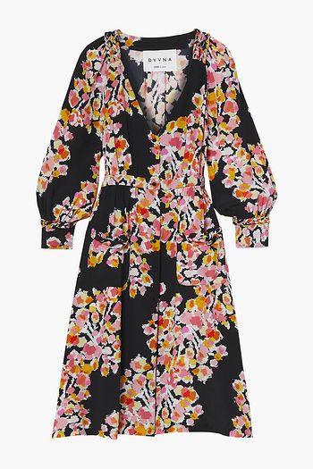 DYVNA Floral-print silk crepe de chine dress