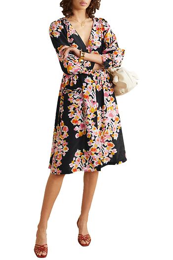 DYVNA Floral-print silk crepe de chine dress