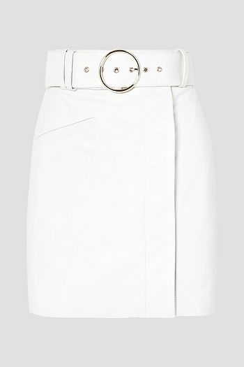 DE LA VALI Sara belted leather mini skirt