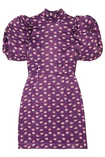 ROTATE BIRGER CHRISTENSEN Dusk open-back floral-print satin mini dress
