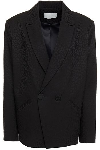 MICHELLE MASON Double-breasted leopard-print cotton-blend jacquard blazer