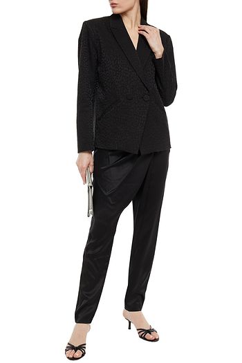 MICHELLE MASON Double-breasted leopard-print cotton-blend jacquard blazer