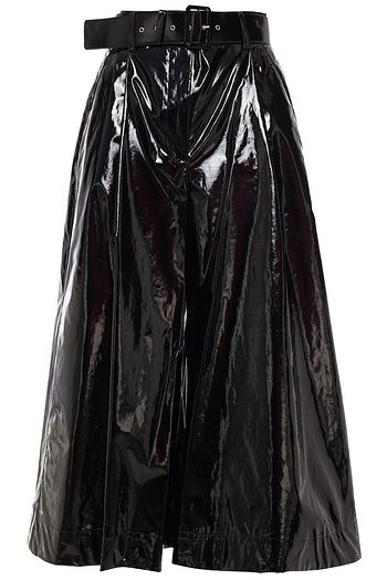 MSGM Belted cotton-blend vinyl culottes
