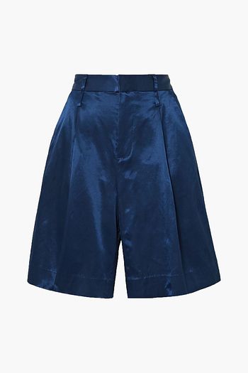 STAUD Noat cotton-blend sateen shorts