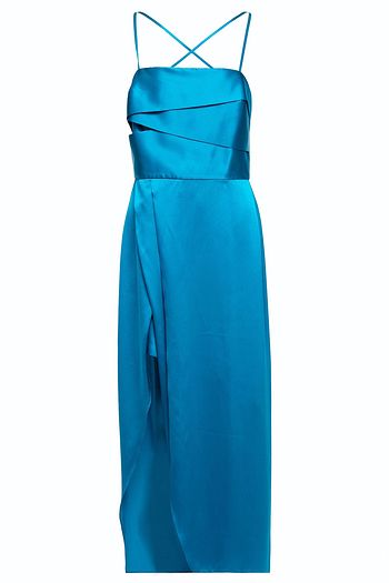 MICHELLE MASON Pleated silk-charmeuse midi dress
