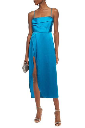 MICHELLE MASON Pleated silk-charmeuse midi dress