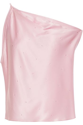 MICHELLE MASON Off-the-shoulder draped silk-charmeuse top