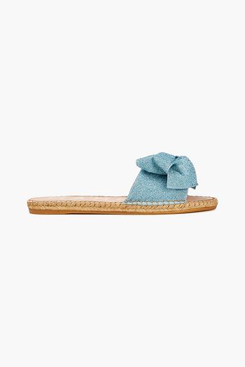 MANEBÍ Miami bow-embellished Lurex espadrilles slides