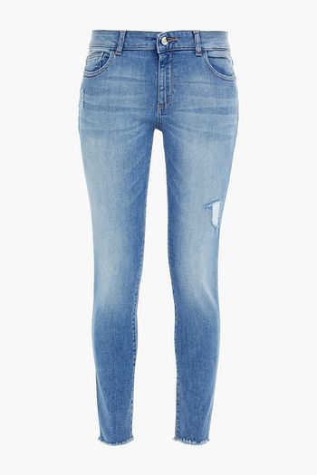 DL1961 Emma distressed low-rise skinny jeans