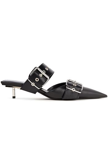 BALENCIAGA Mules aus Leder mit Ösendetails